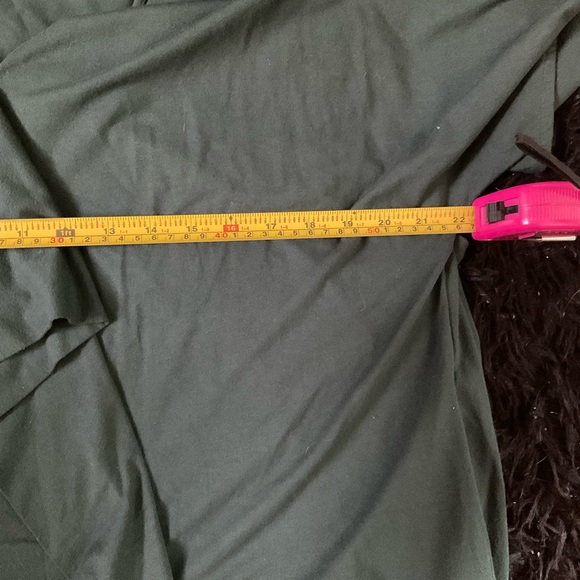 “COS” Green V Neck Draped Front Detail Short Sleeve Dress. - Picture 9 of 12